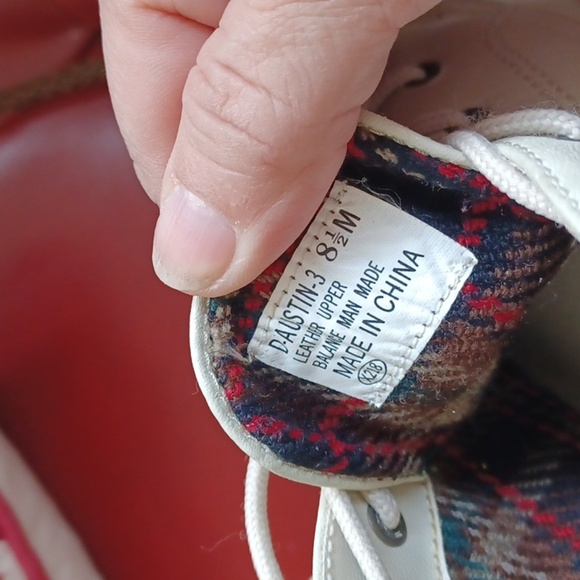 DANEXX 80s 90s Bone Leather Laceup Granny Boots | Beige Leather Ankle Boots - Picture 7 of 10